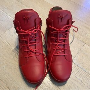 Giuseppe Zanotti Red Kriss High Top Sneakers